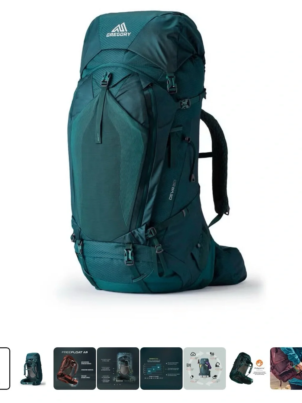 Gregory Deva 60L Teal Green Woman’s Hiking Backpack